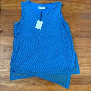 Calvin Klein Blue Asymmetrical Sleeveless Tank Top